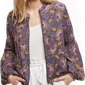 Free People Soft Printed Balloon Sleeve Jacket Size XS